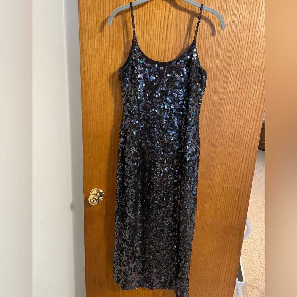 Stunning Pappell Boutique Sequined spaghetti Strap Evening Dress Sz 10